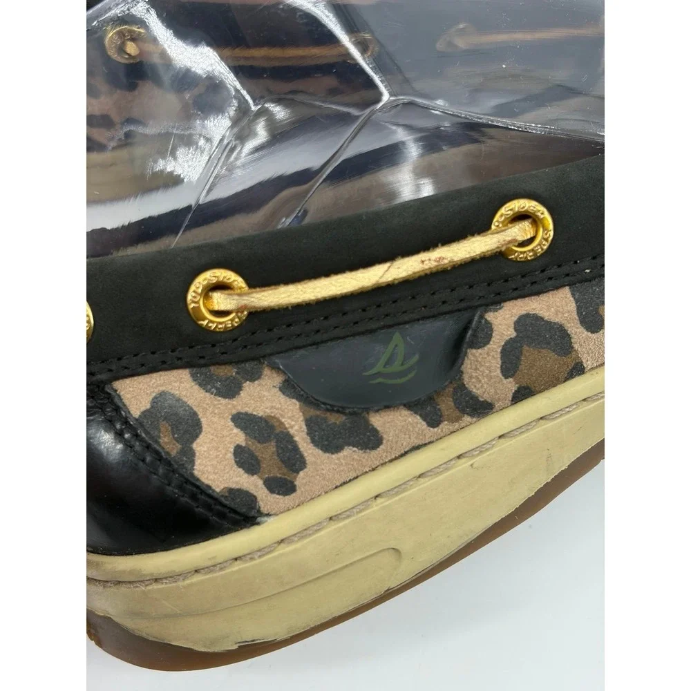 Sperry Top Sider Angelfish Shimmer Black/Gold Boat Shoes, Women's Size 7.5